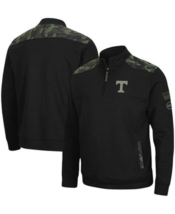 Мужская черная флисовая куртка Tennessee Volunteers OHT в стиле милитари Commo с молнией в полоску Colosseum