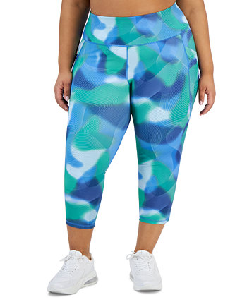 Plus Size Printed Cropped Compression Leggings, Created for Macy's ID Ideology