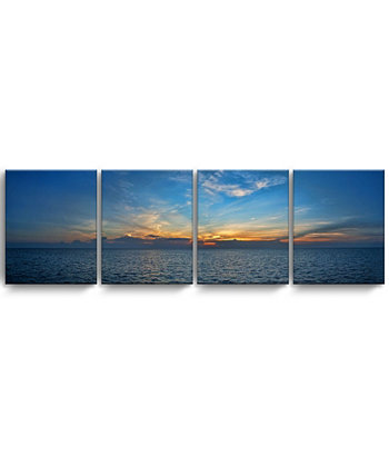 Набор для рисования прибрежных стен из 4 предметов на холсте Bahamas Sunset, 20 "x 64" Ready2HangArt