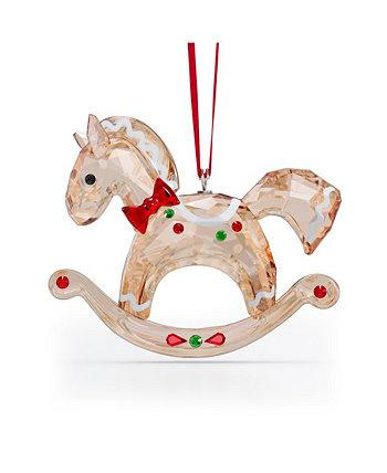 Праздничное приветствие, пряничное украшение в виде лошадки-качалки Swarovski