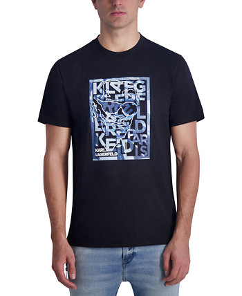Мужская приталенная футболка с короткими рукавами и рисунком логотипа Box Sketch Karl Lagerfeld Paris