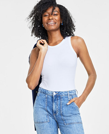 Women's Sleeveless Ribbed Bodysuit, Created for Macy's On 34th