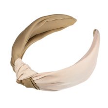 Top Knot Headband For Women Fashion Elastic Wide Hair Hoop Brown Pink Unique Bargains