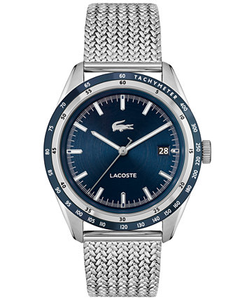 Мужские кварцевые часы Everett серебристого цвета с браслетом из нержавеющей стали, 40 мм Lacoste