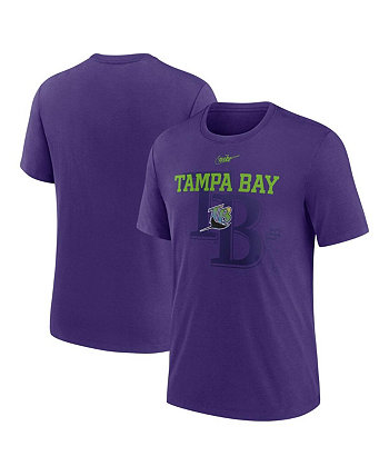 Мужская фиолетовая футболка Tampa Bay Rays Rewind Retro Tri-Blend Nike