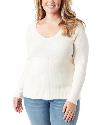 Модный свитер больших размеров в рубчик Prescilla Jessica Simpson