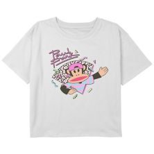 Girls Paul Frank Monkey 90's Art Boxy Cropped Girls Graphic Tee Licensed Character