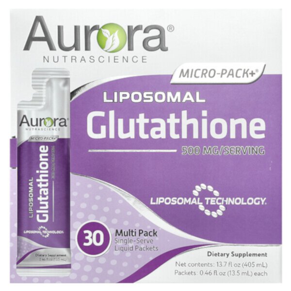 L-Глутатион, Липосомальный - 500 мг - 30 одноразовых пакетиков по 13.5 мл - Aurora Nutrascience Aurora Nutrascience