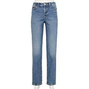 Juniors' SO® High Rise Button Fly Slim Straight Jeans So