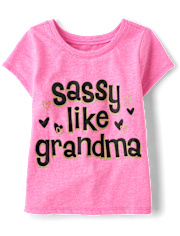 Baby And Toddler Girls Sassy Like Grandma Graphic Tee The Children`s Place