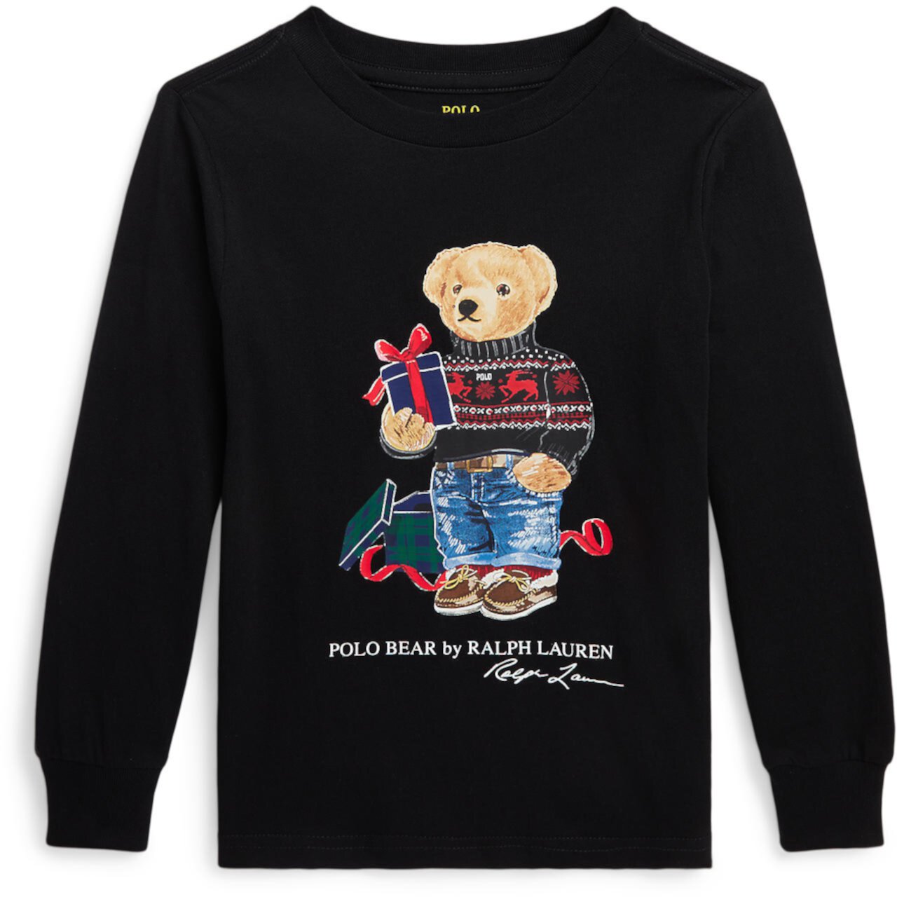 Хлопковая футболка с длинными рукавами Polo Bear (для малышей/маленьких детей) Polo Ralph Lauren