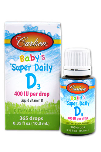 Super Daily D3 для детей -- 400 МЕ -- 0,37 жидких унций Carlson
