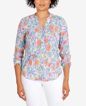 Petite Woven Floral Print Top Ruby Rd.