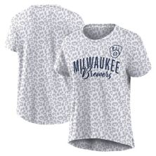 Женская белая футболка с надписью Fanatics Milwaukee Brewers Bat Fanatics