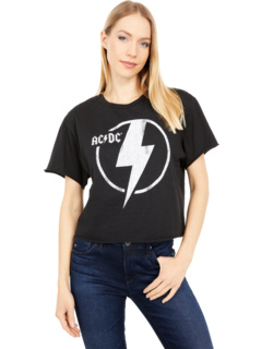 Слегка укороченная футболка с короткими рукавами и молнией ACDC The Original Retro Brand