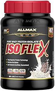 ALLMAX ISOFLEX Whey Protein Isolate, Banana - 2 lb (Фунты) - 27 Grams of Protein Per Scoop - Zero Fat & Sugar - 99% Lactose Free - Gluten Free & Soy Free - Approx. 30 Servings (Порции) ALLMAX Nutrition