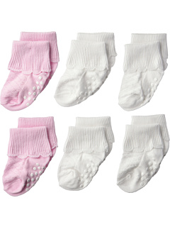 Нескользящие зубчатые откидные манжеты в упаковке из 6 штук (для младенцев / малышей) Jefferies Socks