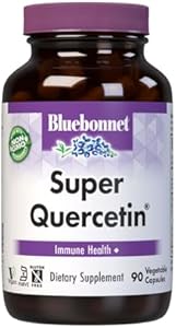 Bluebonnet BB-553 Nutrition Super Quercetin Vegetable Capsules (Растительные капсулы), Vitamin C Formula, Best for Seasonal & Immune Support, Non GMO, Gluten Free, Soy Free, Milk Free, Kosher, White, 90 Count (Pack of 1) Bluebonnet