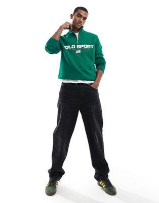 Зеленая толстовка с молнией спереди и логотипом Polo Ralph Lauren Sport Capsule Polo Ralph Lauren