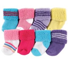 Махровые носки Luvable Friends для новорожденных девочек и малышей, розово-фиолетовые Luvable Friends