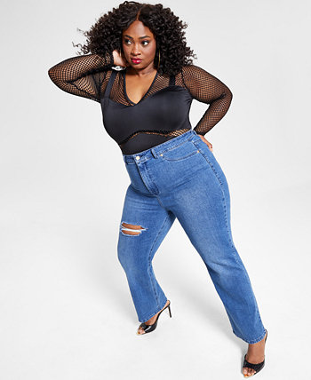 Модные джинсы больших размеров с высокой талией и широкими штанинами, созданные для Macy's Nina Parker