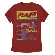 Juniors' The Flash Retro Comic Cover Graphic Tee DC Comics