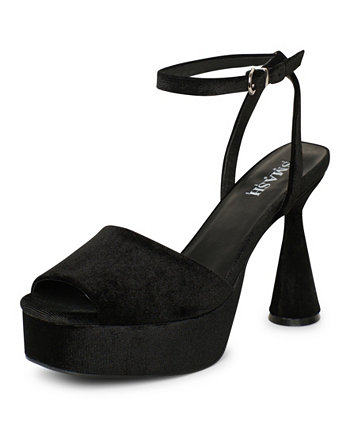 Women's Flora Architectural Heel Peep-Toe Platform Dress Sandals - Extended Sizes 10-14 SMASH Shoes