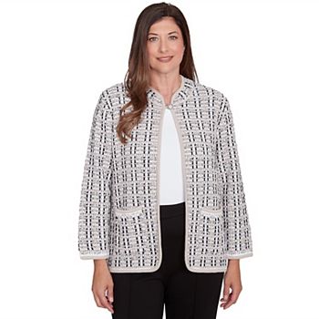 Women's Alfred Dunner Textured Collared Knit Jacket Alfred Dunner