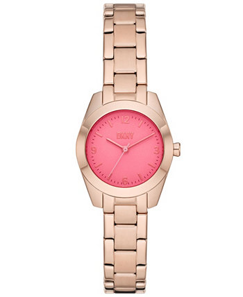 Женские часы Nolita с тремя стрелками из нержавеющей стали цвета розового золота, 26 мм DKNY
