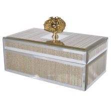8.5&#34; Золотисто-серая полосатая декоративная коробка Sullivan среднего размера A&B Home