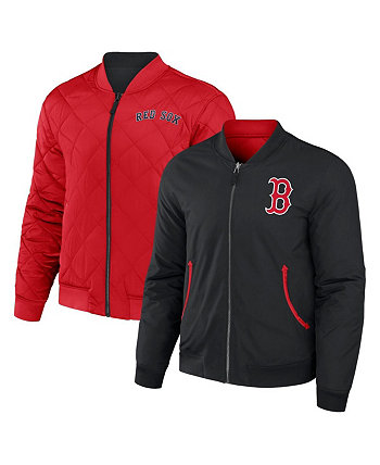 Мужская двусторонняя куртка-бомбер с молнией во всю длину Darius Rucker Collection черного, красного цвета Boston Red Sox Fanatics