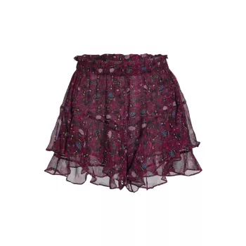 Шелковая юбка с цветочным принтом ISABEL MARANT