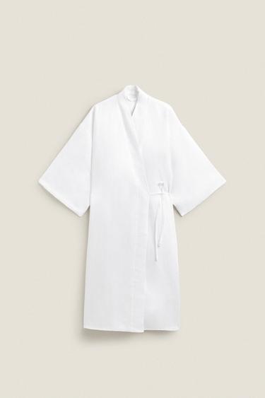 WASHED LINEN BATHROBE Zara Home