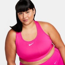 Спортивный бюстгальтер среднего размера с мягкой подкладкой Nike Swoosh больших размеров Nike