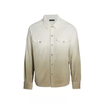 Вельветовая куртка-рубашка приталенного кроя с эффектом омбре Saks Fifth Avenue