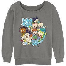 Juniors' Rugrats Rainbow Logo Slouchy Terry Graphic Pullover Nickelodeon