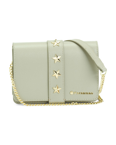 Кожаная сумка-портфель со звездами Made In Italy Persaman New York