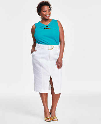 Plus Size Denim Skirt, Created for Macy's I.N.C. International Concepts