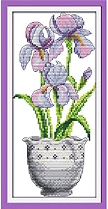 Stamped Cross Stitch Kits Full Range of Crossstitching Kits Preprinted Easy Patterns Embroidery kit for Beginner,Printed Cross-Stitch for Home Decor 11CT 3 Strands-Angel baby ，13.4x13((inch) CROSSDECOR