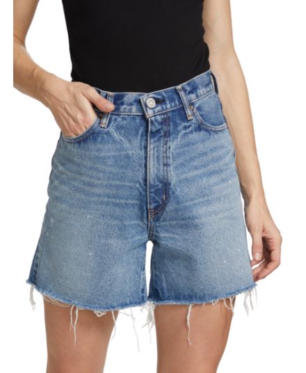Burlingame High-Rise Distressed Jean Shorts Moussy Vintage