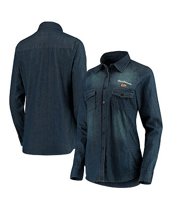 Женская джинсовая рубашка Chicago Blackhawks Outlook с длинным рукавом на пуговицах Antigua