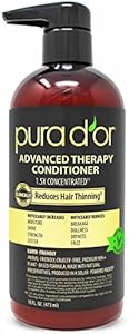 PURA D'OR Advanced Therapy Conditioner (16oz) For Increased Moisture, Strength, Volume & Texture, No Sulfates, Contains Argan Oil & Biotin, All Hair Types, Men & Women (Packaging May Vary) PURA D'OR