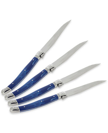 Ножи для стейка Laguiole Blue из искусственного мрамора, набор из 4 шт. French Home