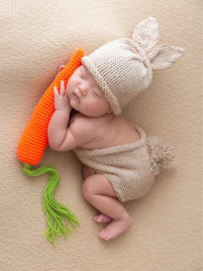 Помпон Одноцветный милый Костюмы для фотографии новорожденных SHEIN