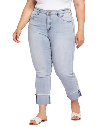 Узкие джинсы с прямыми манжетами больших размеров с высокой посадкой Seven7