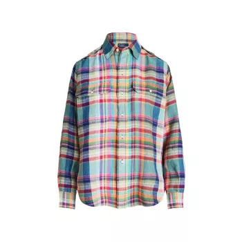 Plaid Linen Shirt Polo Ralph Lauren
