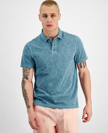 Men's Washed Slub Short Sleeve Polo Shirt, Created for Macy's Sun & Stone