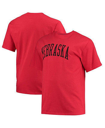 Мужская футболка Scarlet Nebraska Huskers Big and Tall Arch Team с логотипом Champion