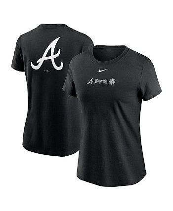Женская черная футболка через плечо Atlanta Braves Nike