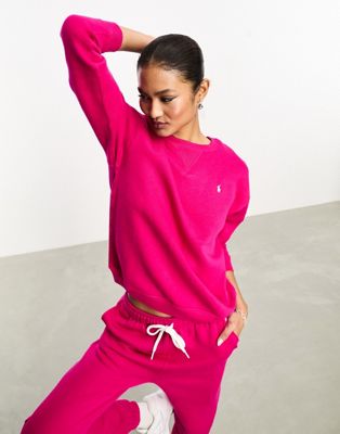Женский свитер с логотипом Polo Ralph Lauren в ярко-розовом цвете Polo Ralph Lauren